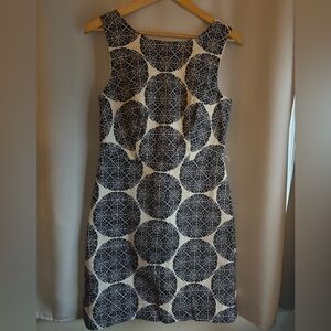 The Limited Black and White Geometric Midi Dress